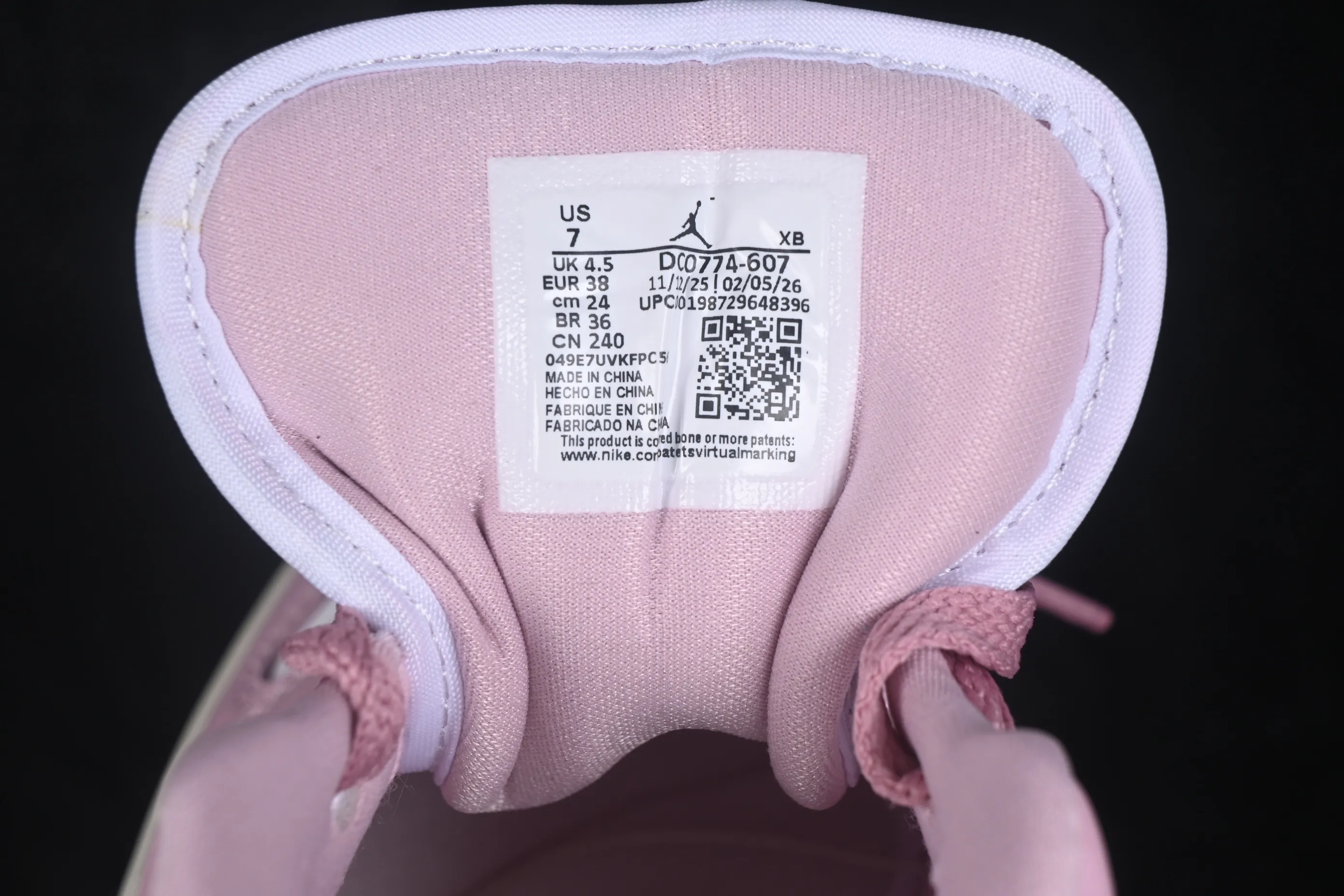 All categories Air Jordan Jordan series basketball shoes Air Jordan 1 Low G version pure original Air Jordan 1 Low AJ1 Joe 1 white pink low-top retro culture basketball shoes DC0774-607